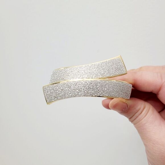 Brand New Gold Tone Matte Silver Bangle Bracelet - Picture 3 of 11